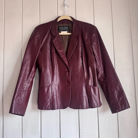 Vintage Cosa Nova Brown Leather Jacket - Picture 1 of 6